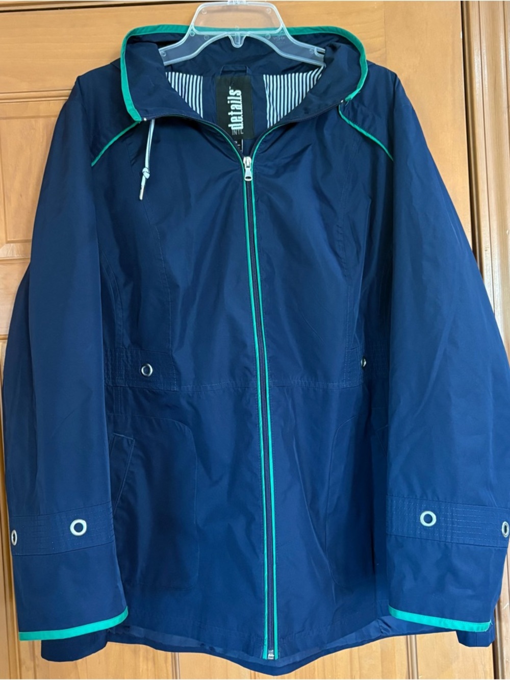 Navy Utility Jacket with Green Trim